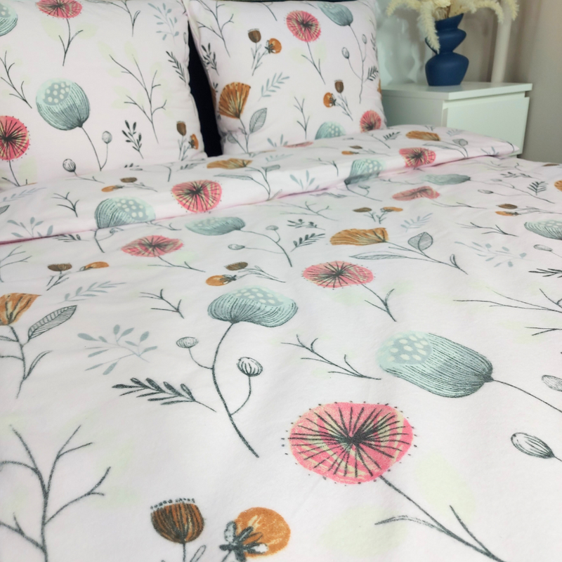 Pościel flanelowa Dmuchawce róż 160x200