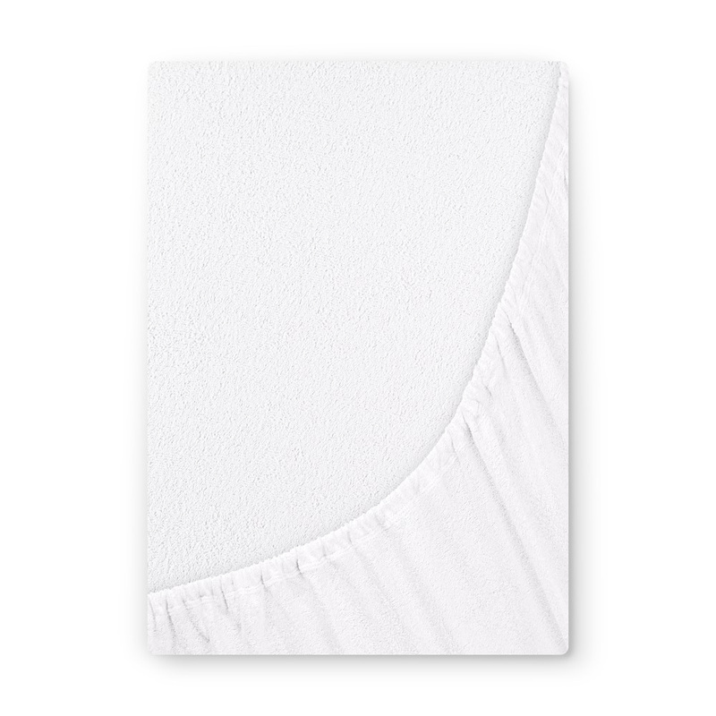 Prześcieradło frotte z gumką białe 60x120