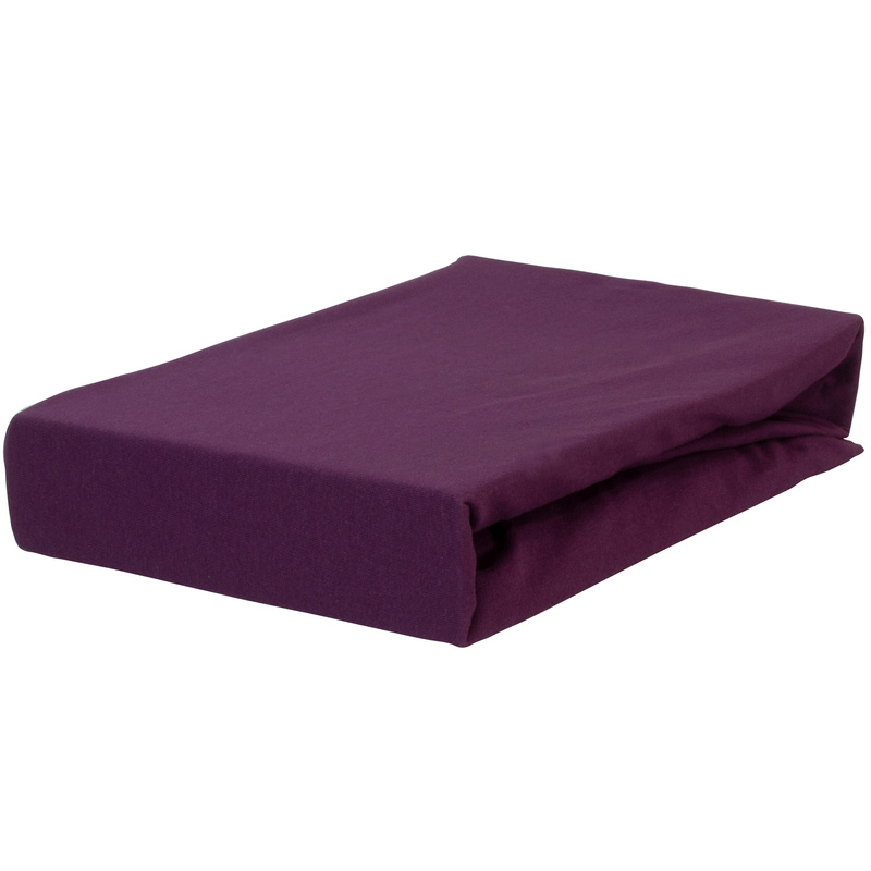 Prześcieradło jersey z gumką bakłażanowe 60x120