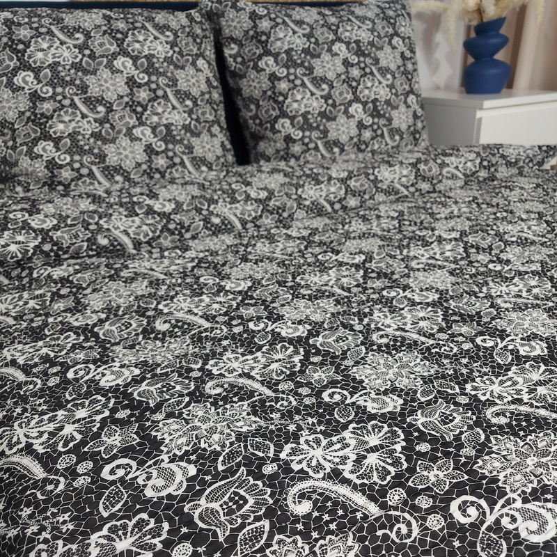 Pościel z kory Koronka w czerni 160x200