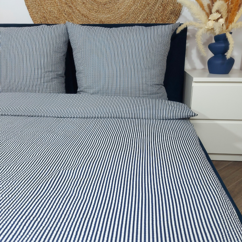 Pościel z kory Paski granat 180x200