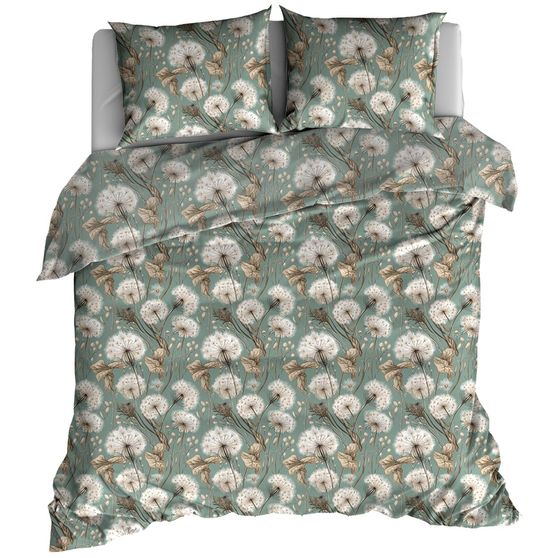 Pościel bawełniana Dmuchawce szałwia 150x200