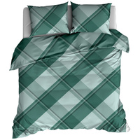 Pościel flanelowa Krata zielona 160x200
