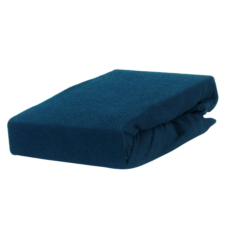 Prześcieradło frotte z gumką ciemno granatowe 160x200