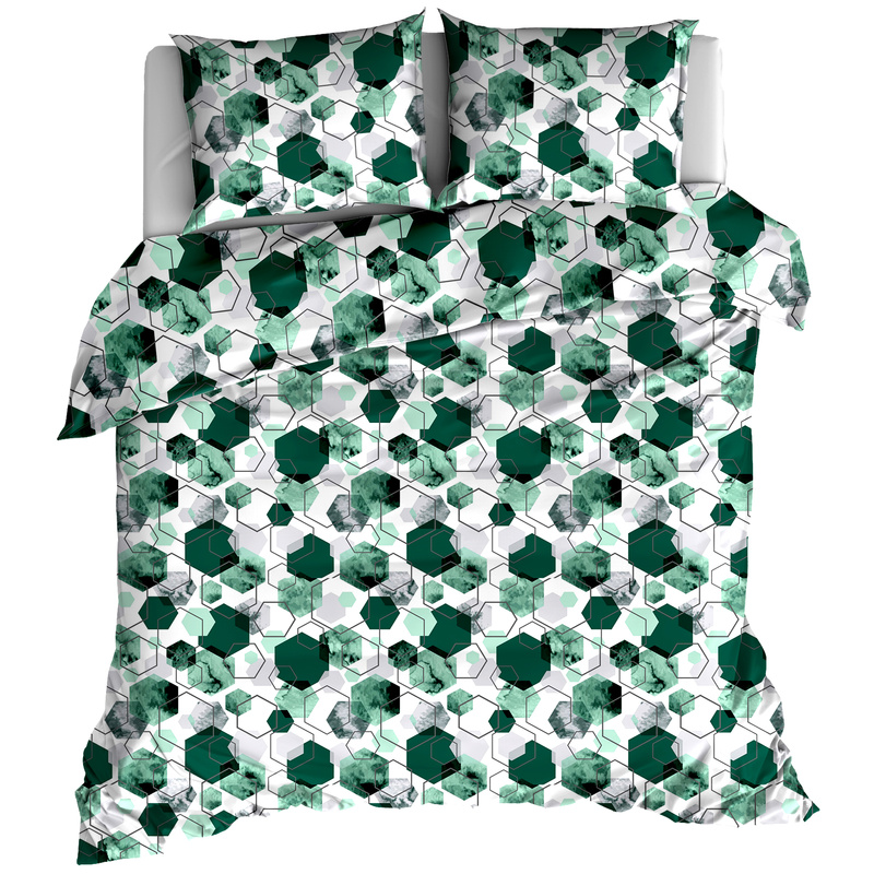 Pościel bawełniana Hexagon emerald 200x200