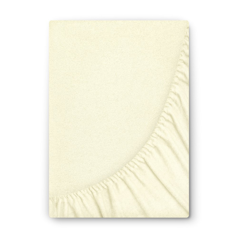 Prześcieradło frotte z gumką ecru 140x200