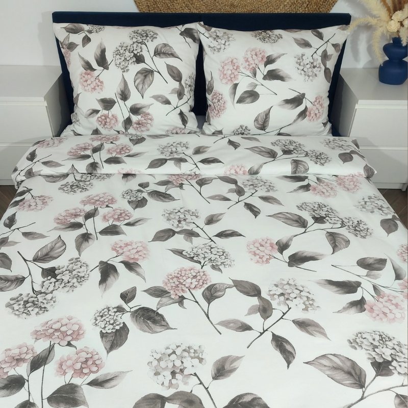 Pościel flanelowa Hortensje jesienne 160x200