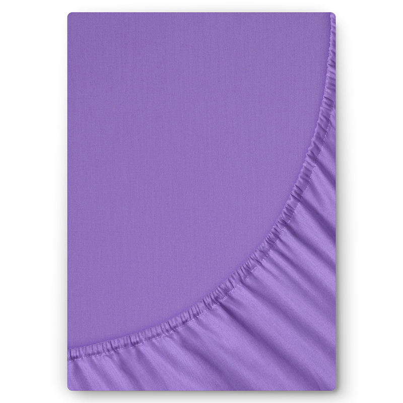 Prześcieradło satyna bawełniana z gumką Fioletowe 120x200