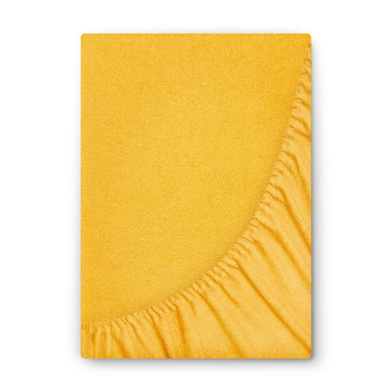 Prześcieradło frotte z gumką żółte 70x140