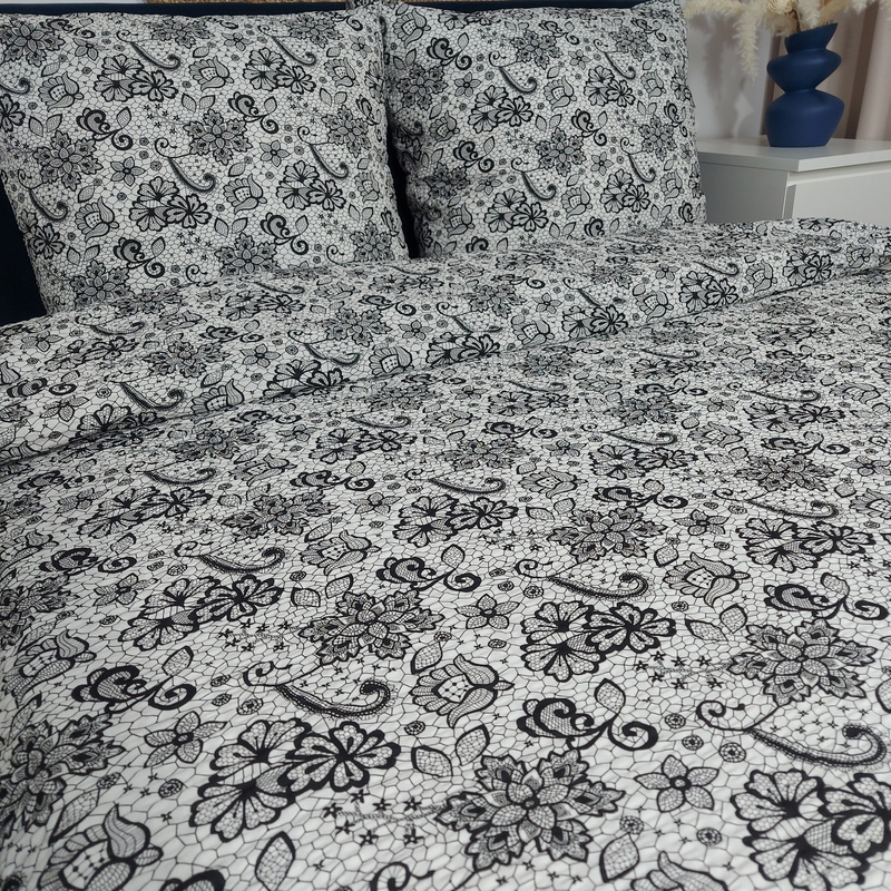 Pościel z kory Koronka na bieli 160x200