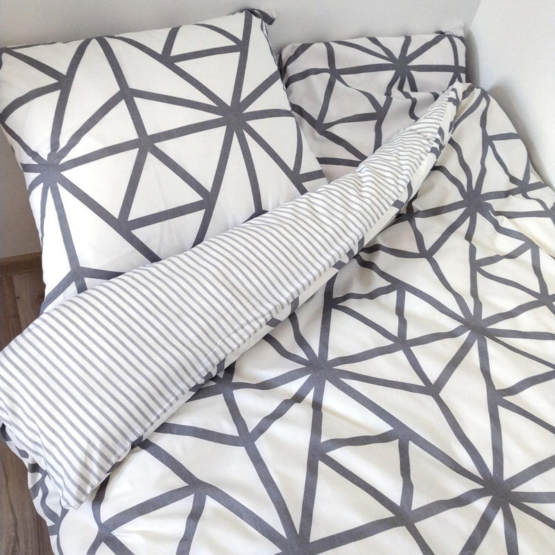 Pościel bawełniana Pajęczyna szara 150x200