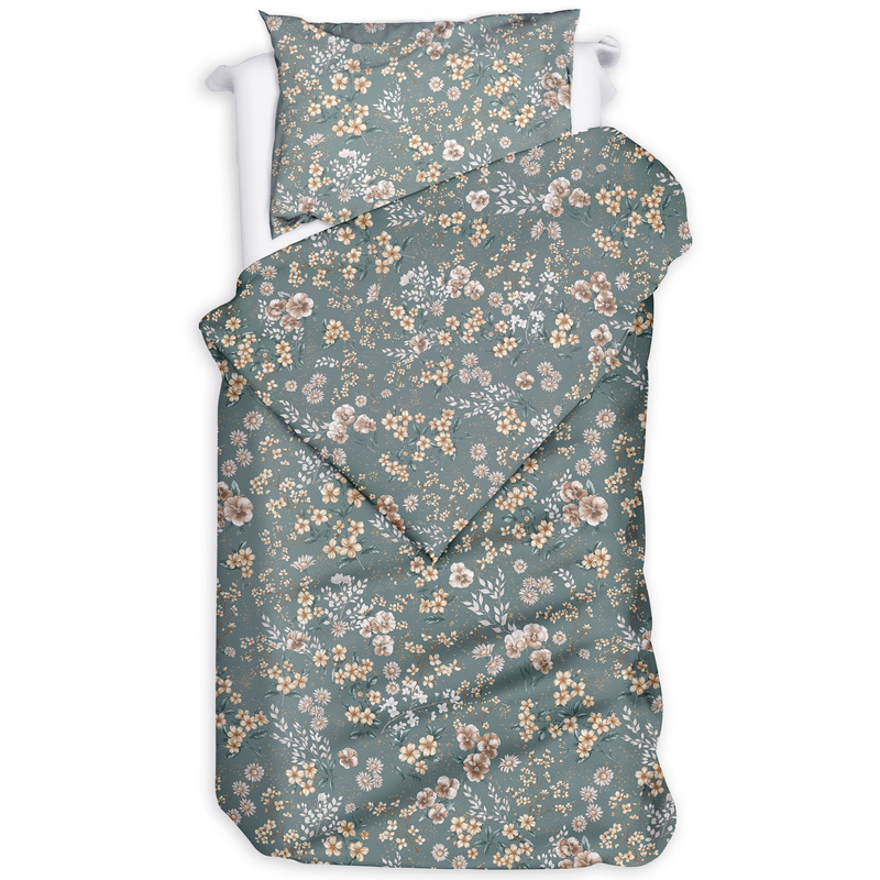 Pościel bawełniana Kwiaty szałwia 135x200