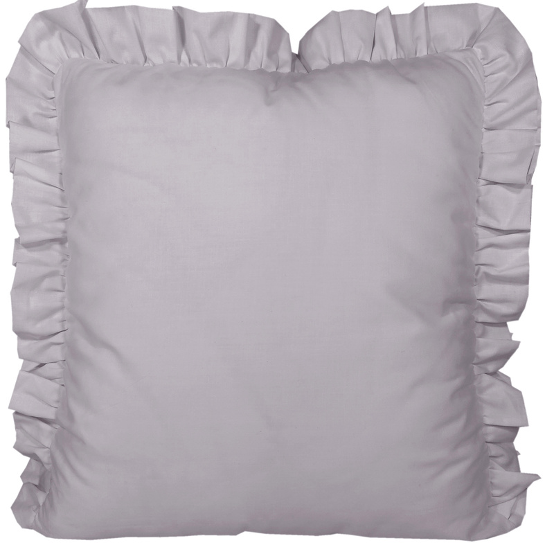 Poszewka bawełniana z falbanką 40x40 Popiel