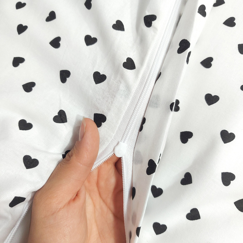 Pościel bawełniana Serduszka czarne 160x200