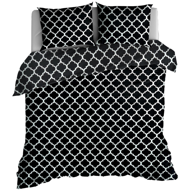 Pościel bawełniana Maroko czarne 150x200