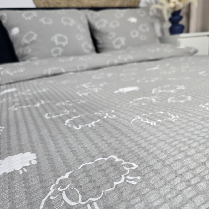 Pościel z kory owce w szarości 140x200