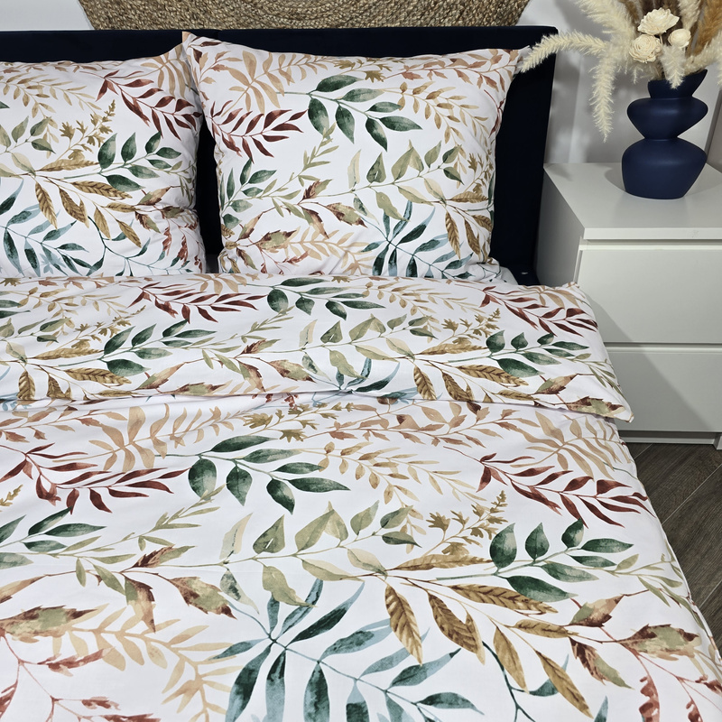 Pościel bawełniana Liście powiew 180x200