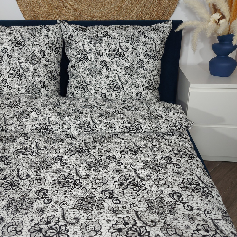 Pościel z kory Koronka na bieli 160x200