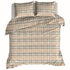 Pościel flanelowa Szkocka krata beż 160x200