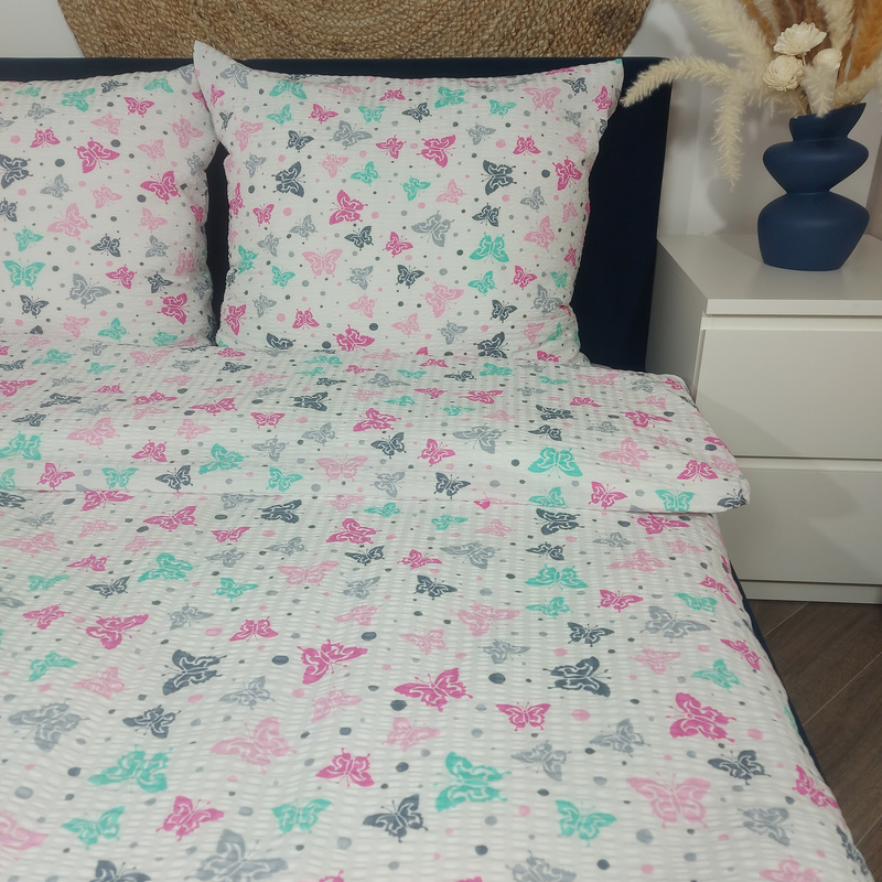 Pościel z kory Kolorowe motylki 160x200