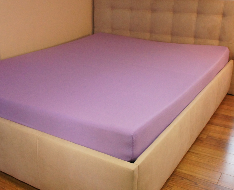 Prześcieradło jersey z gumką fioletowe 80x180