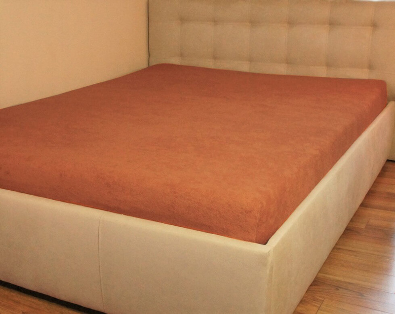 Prześcieradło frotte z gumką rude 70x140