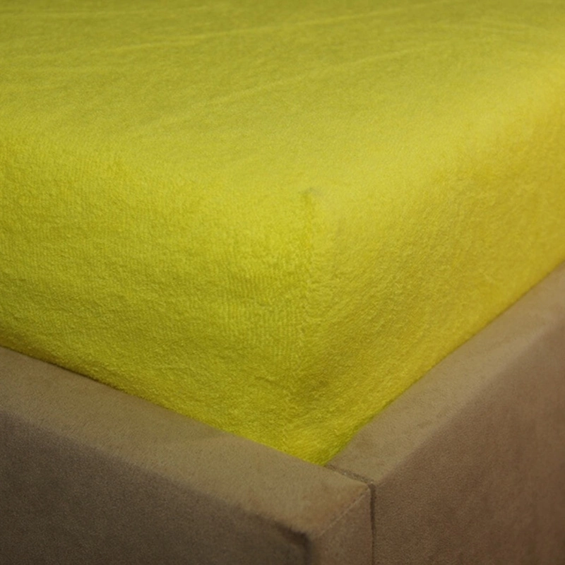 Prześcieradło frotte z gumką żółte cytrynowe 140x200