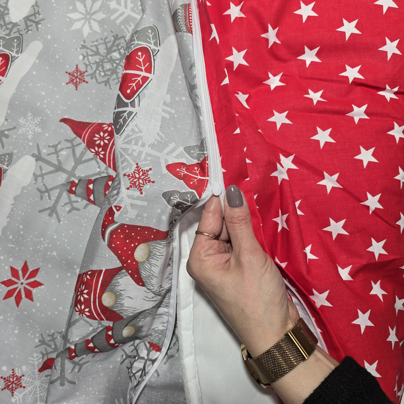 Pościel bawełniana Skrzaty czerwone 180x200