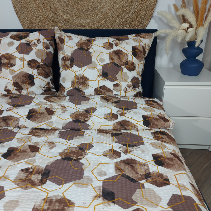 Pościel z kory Hexagon brąz 160x200