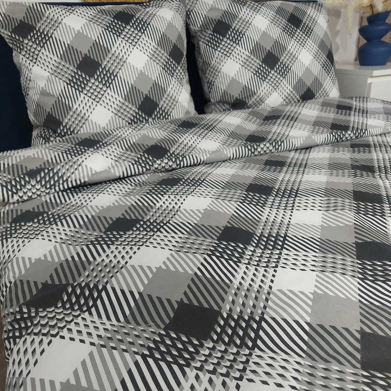 Pościel bawełniana Krata szachwonica 150x200