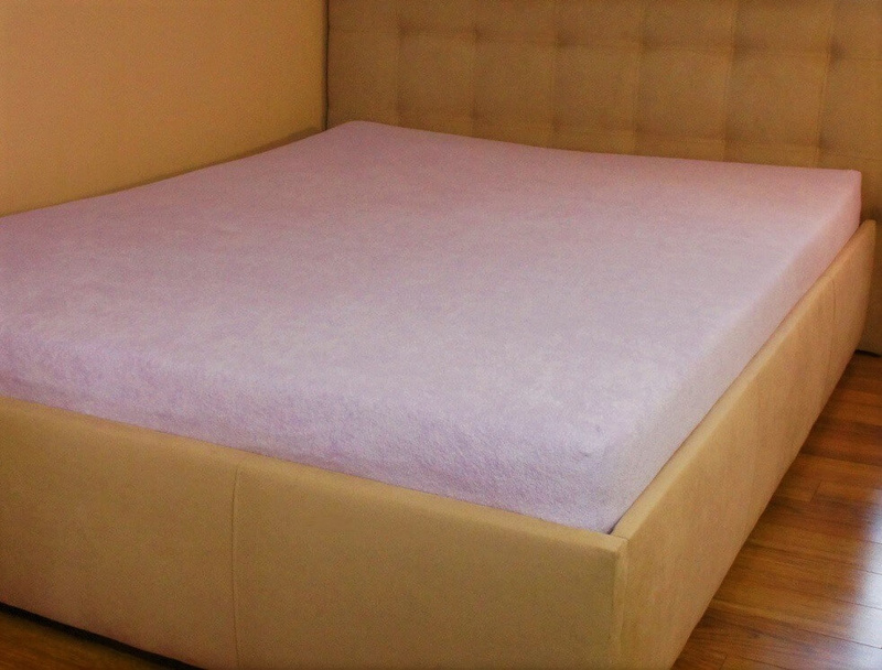 Prześcieradło frotte z gumką wrzosowe 160x200