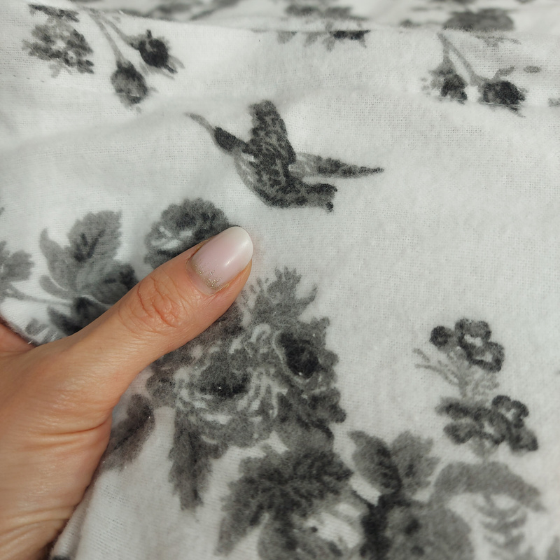 Pościel flanelowa Szare róże 160x200