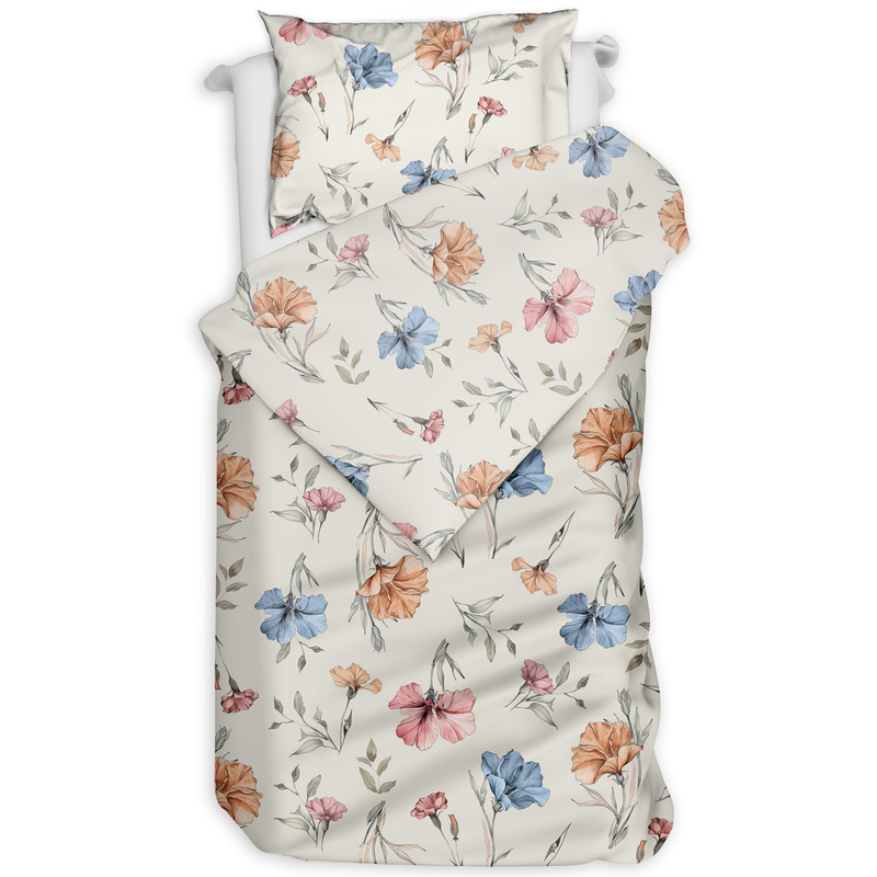 Pościel flanelowa Kolorowe kwiaty 140x200