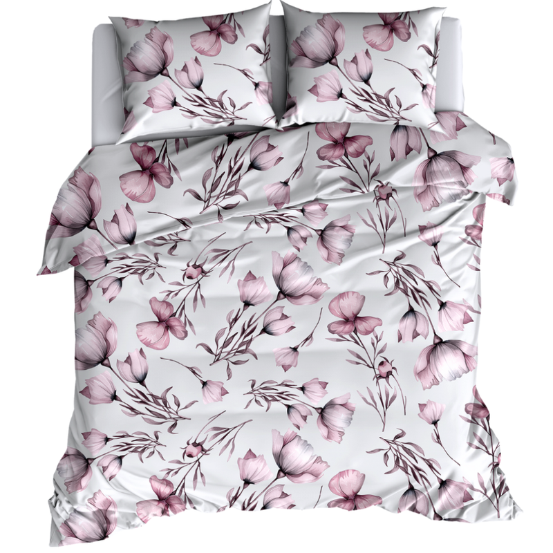 Pościel flanelowa Pudrowy kwiat 160x200