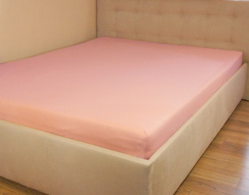 Prześcieradło jersey z gumką morelowe 180x200