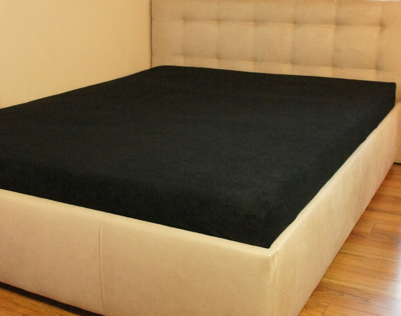 Prześcieradło frotte z gumką czarne 90x200