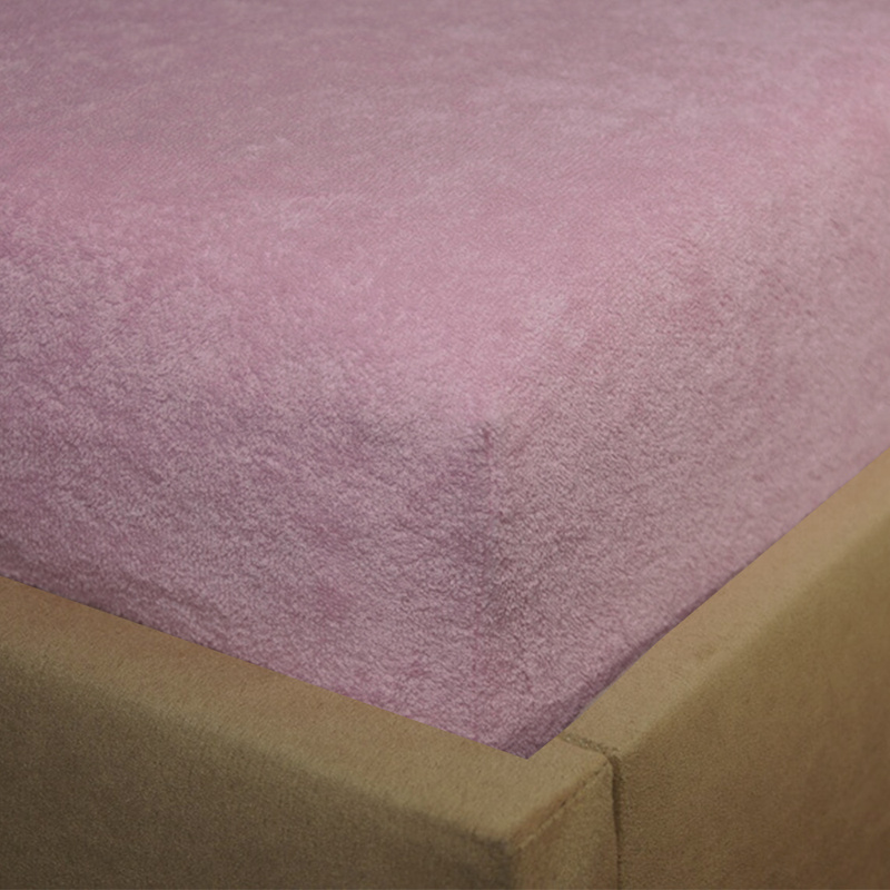 Prześcieradło frotte z gumką brudny róż 160x200