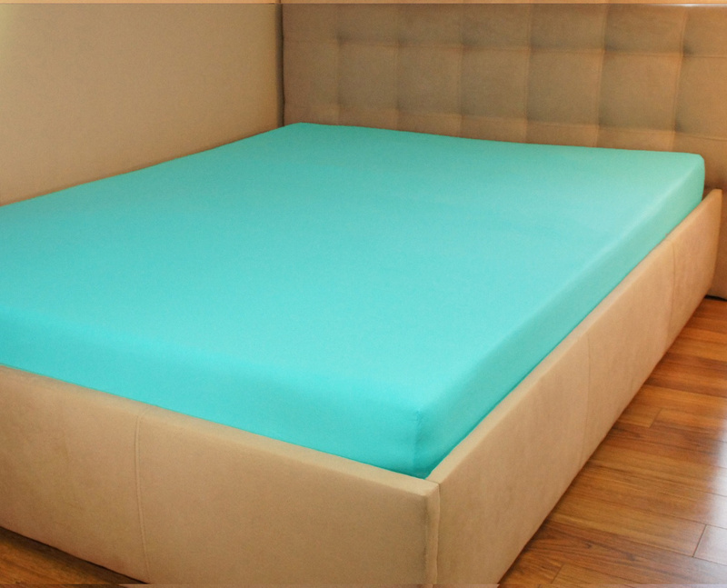 Prześcieradło jersey z gumką miętowe 80x160