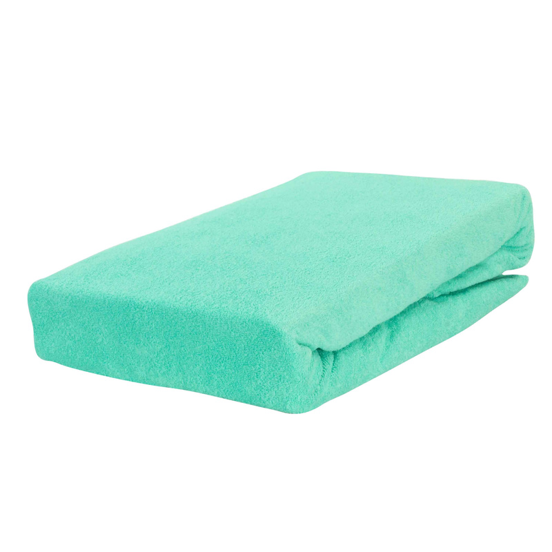 Prześcieradło frotte z gumką miętowe 140x200