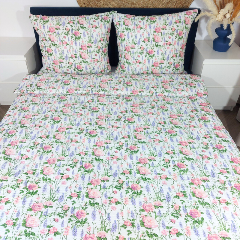 Pościel z kory Róże szałwia 180x200