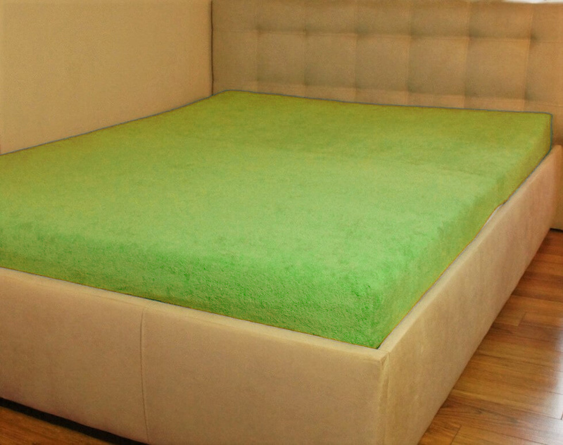 Prześcieradło frotte z gumką jaskrawo zielone 120x200