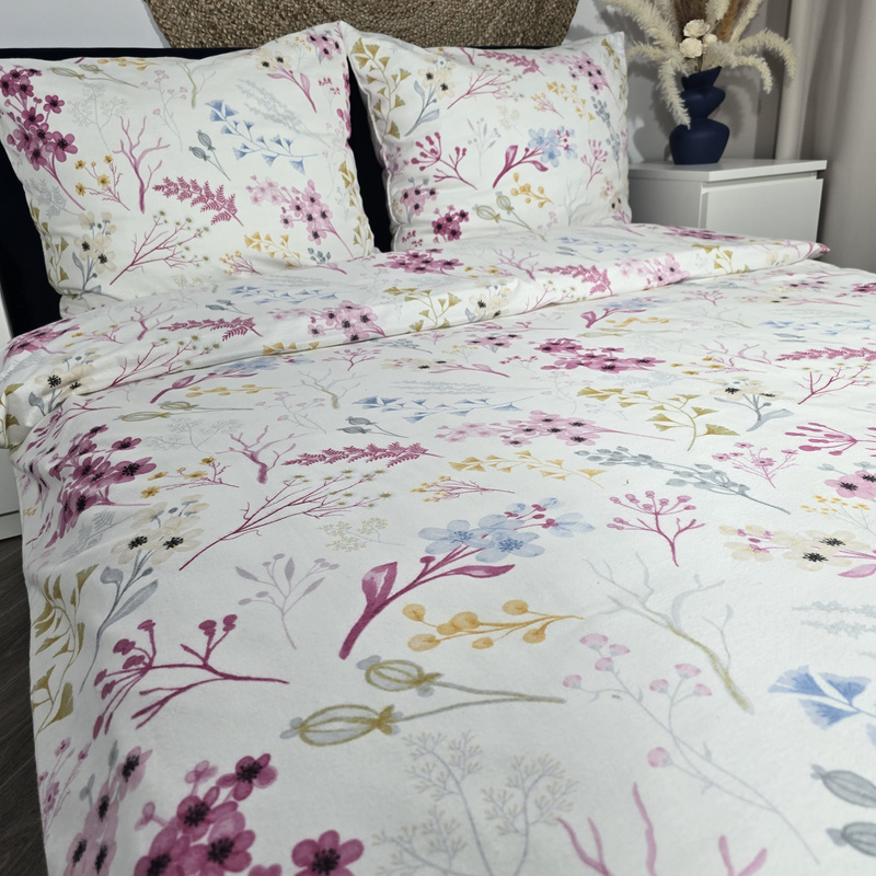 Pościel flanelowa Kolorowa łąka 140x200