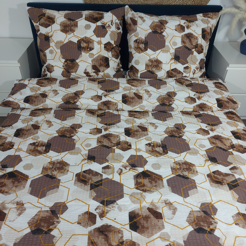 Pościel z kory Hexagon brąz 160x200