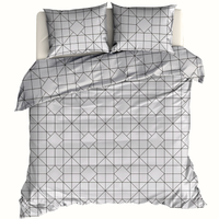 Pościel bawełniana Szara siatka 160x200