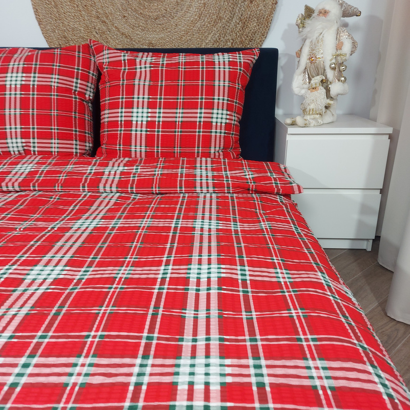 Pościel z kory Szkocka krata czerwona 200x220