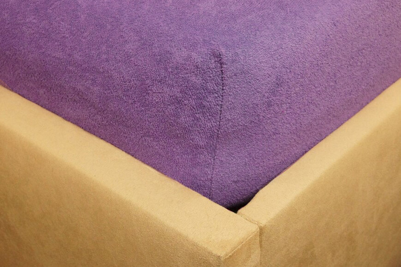 Prześcieradło frotte z gumką fioletowe 80x180