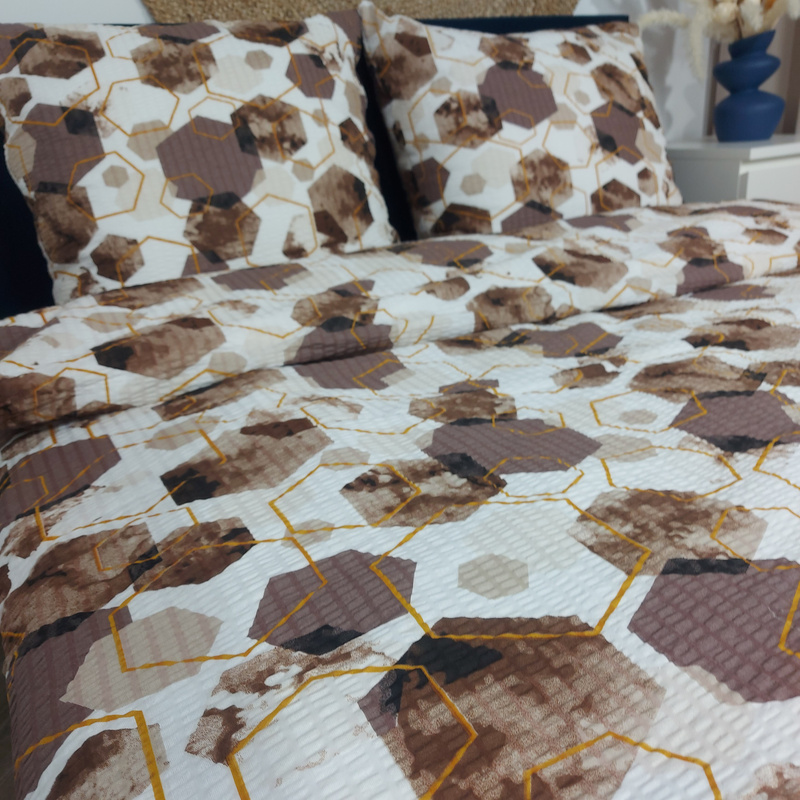 Pościel z kory Hexagon brąz 160x200