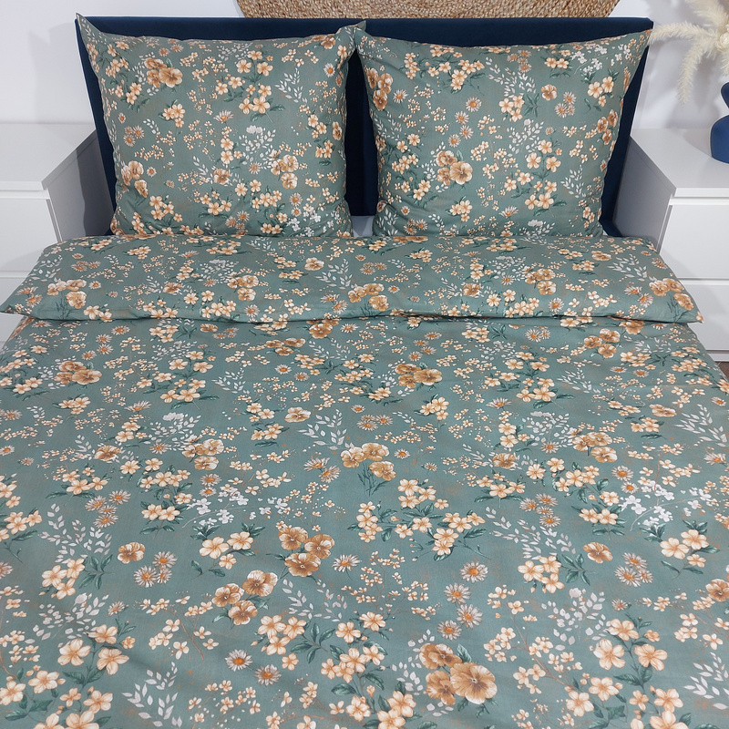 Pościel bawełniana Kwiaty szałwia 140x200