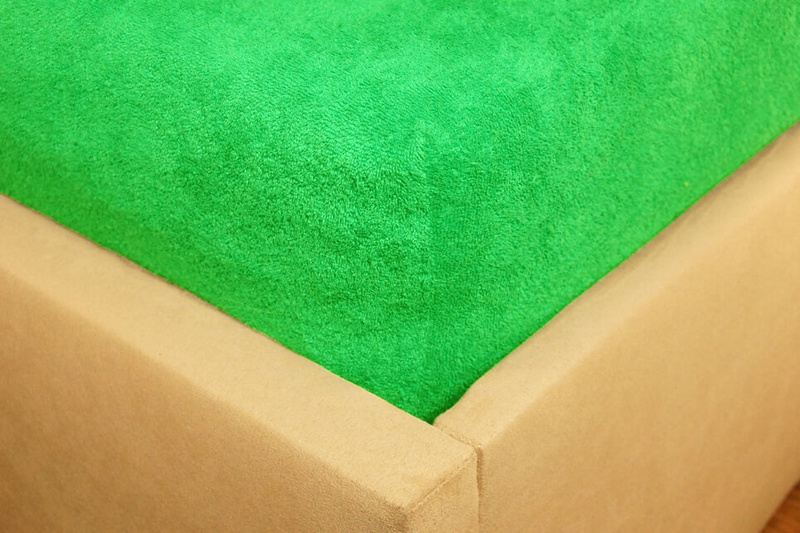 Prześcieradło frotte z gumką jaskrawo zielone 120x200