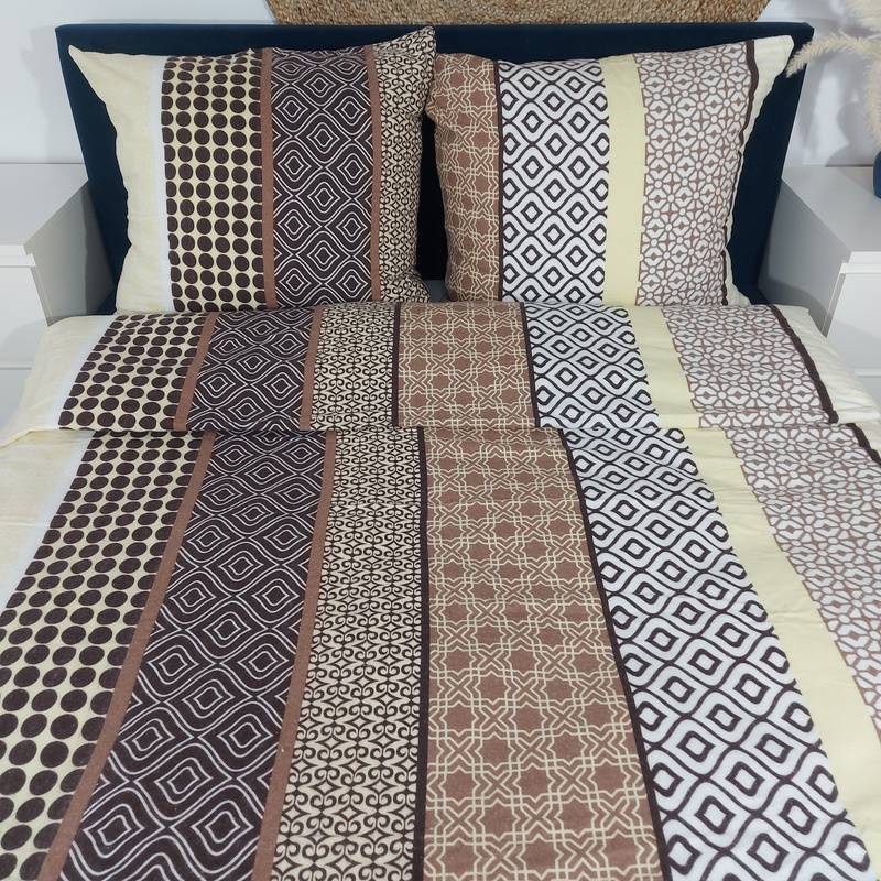 Pościel flanelowa Skandynawska brązowa 160x200